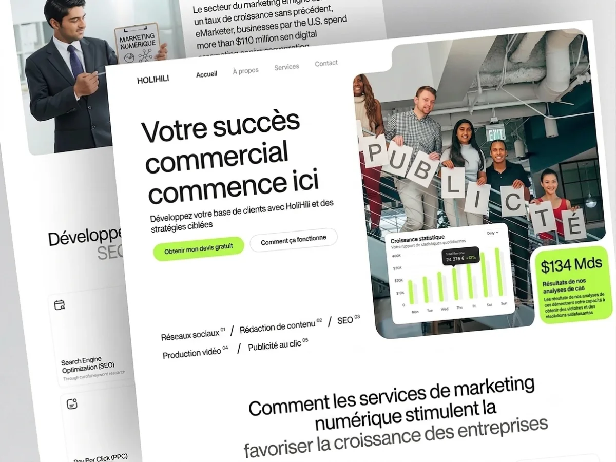 Site internet d'agence marketing réalisé par ASKOMM